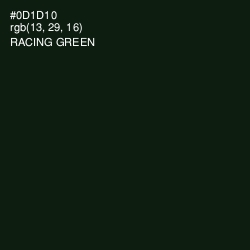 #0D1D10 - Racing Green Color Image